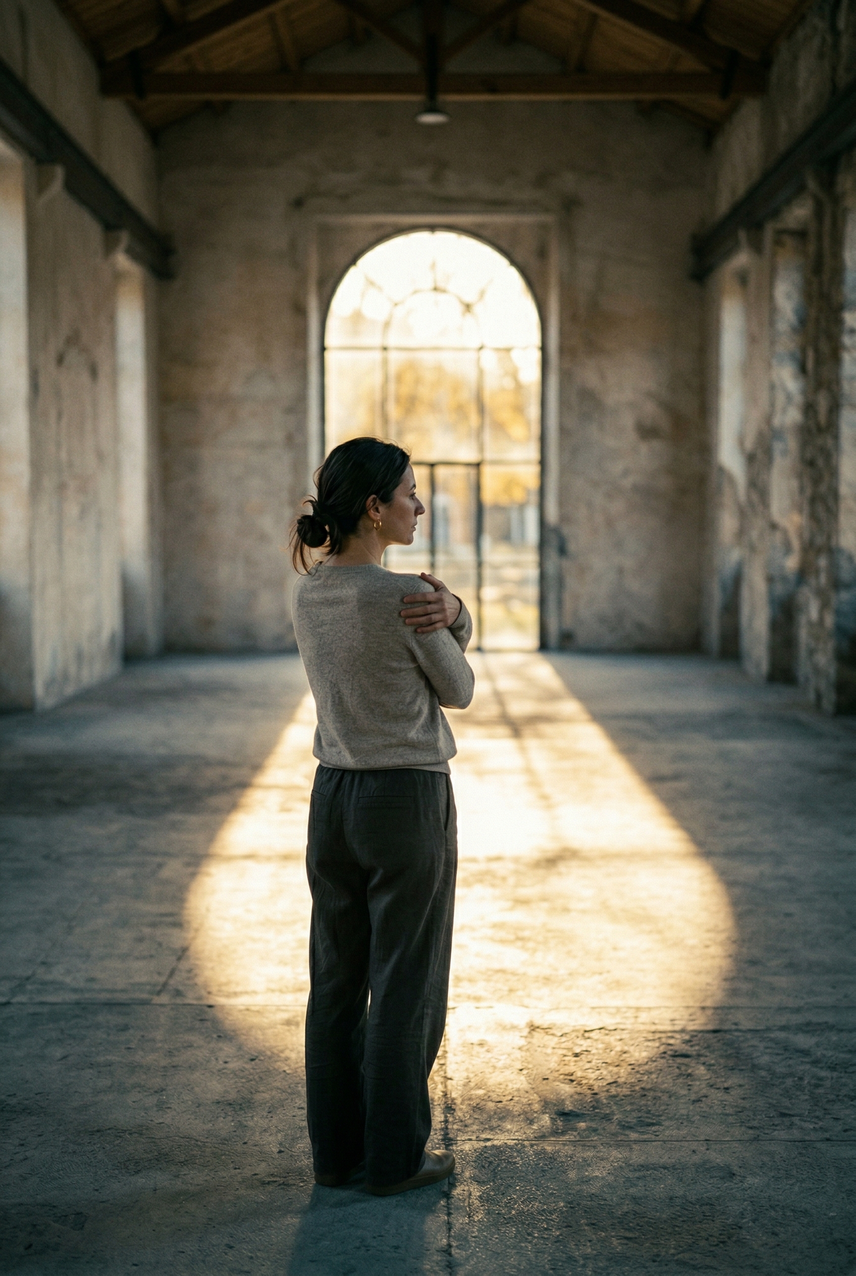 A woman in quiet reflection