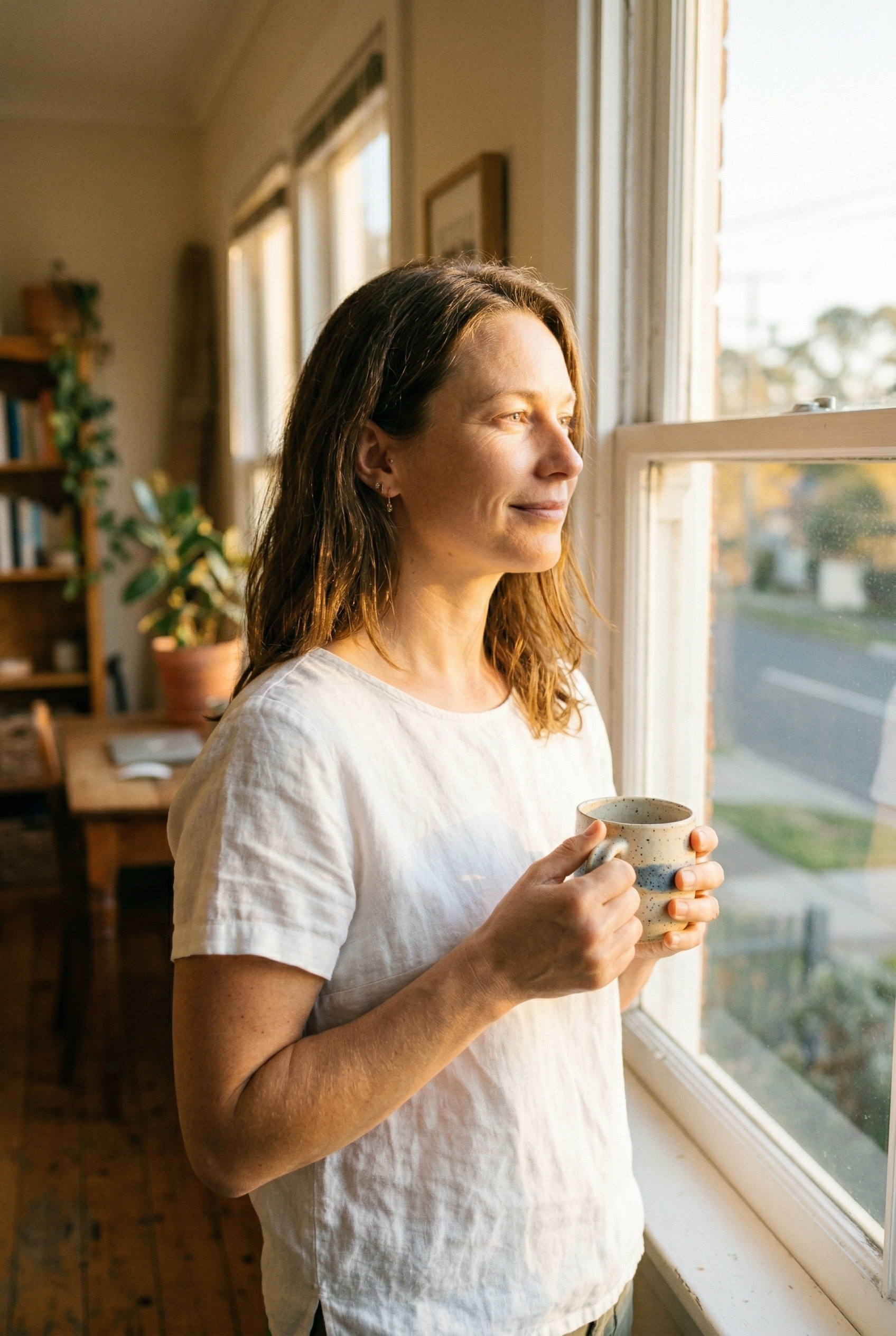 Soft morning light through a window